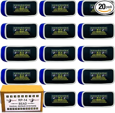 Tire Xperts Heavy-Duty Tire Patch Kit – 20-Piece Radial Plug & Patch Set for Cars, Trucks, Tractors & More | Fast Flat Fix, 5.7” x 2.95