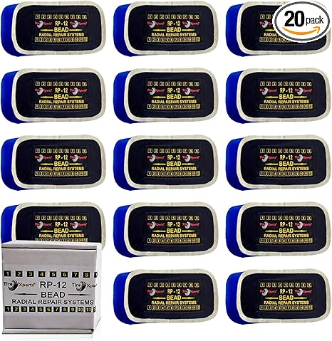 Heavy-Duty Radial Tire Patch Repair Kit by Tire Xperts 4.33 x 2.36 inch (20 PCS)